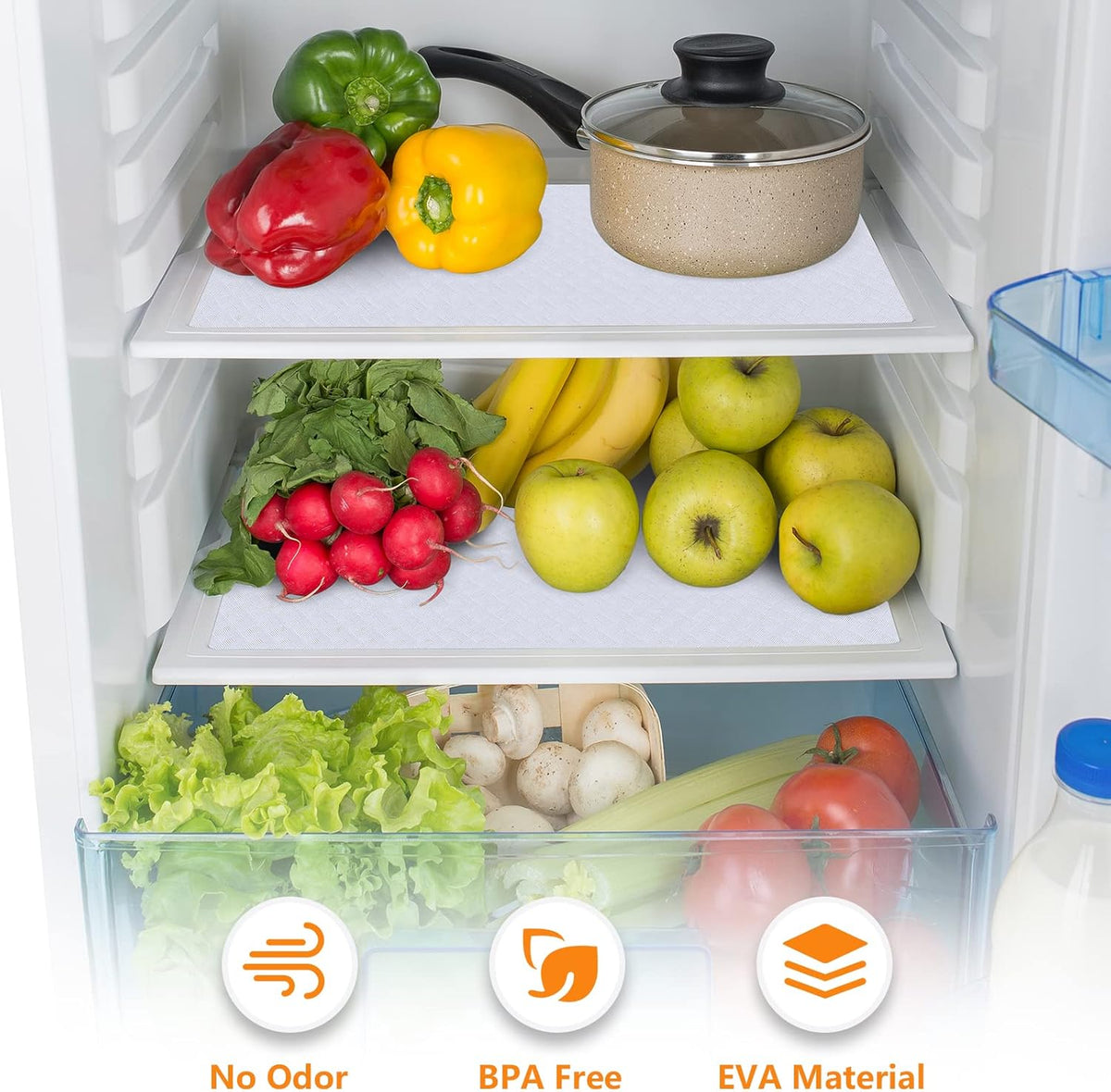 Shelf Liners for Kitchen Cabinets Refrigerator Liners Waterproof Kitchen Cupboard Liner Non-Slip