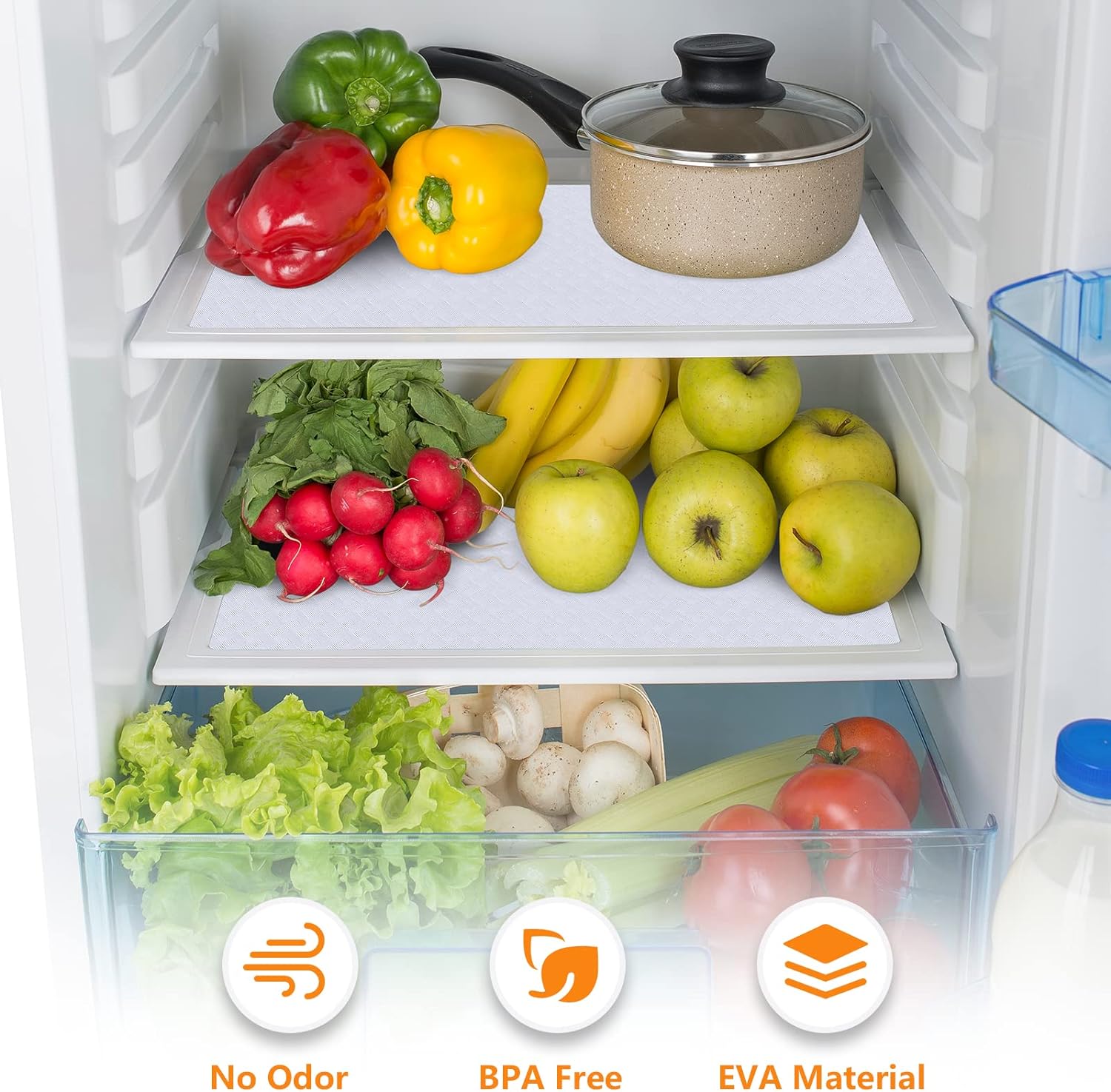 Shelf Liner for Kitchen Cabinets White Liner Waterproof & Oil-Proof Refrigerator Liners Cupboard