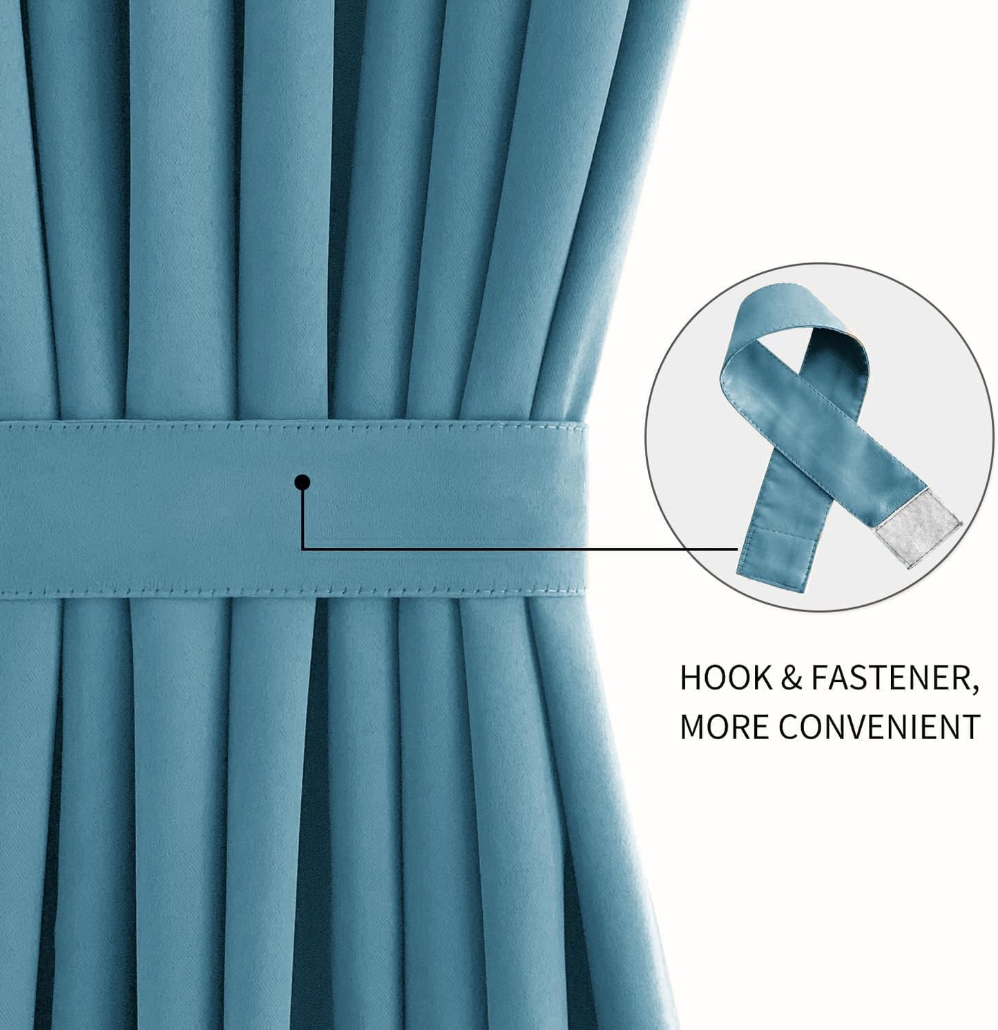 DWCN French Door Curtains – Rod Pocket Thermal Blackout Curtain for Doors with Glass Window