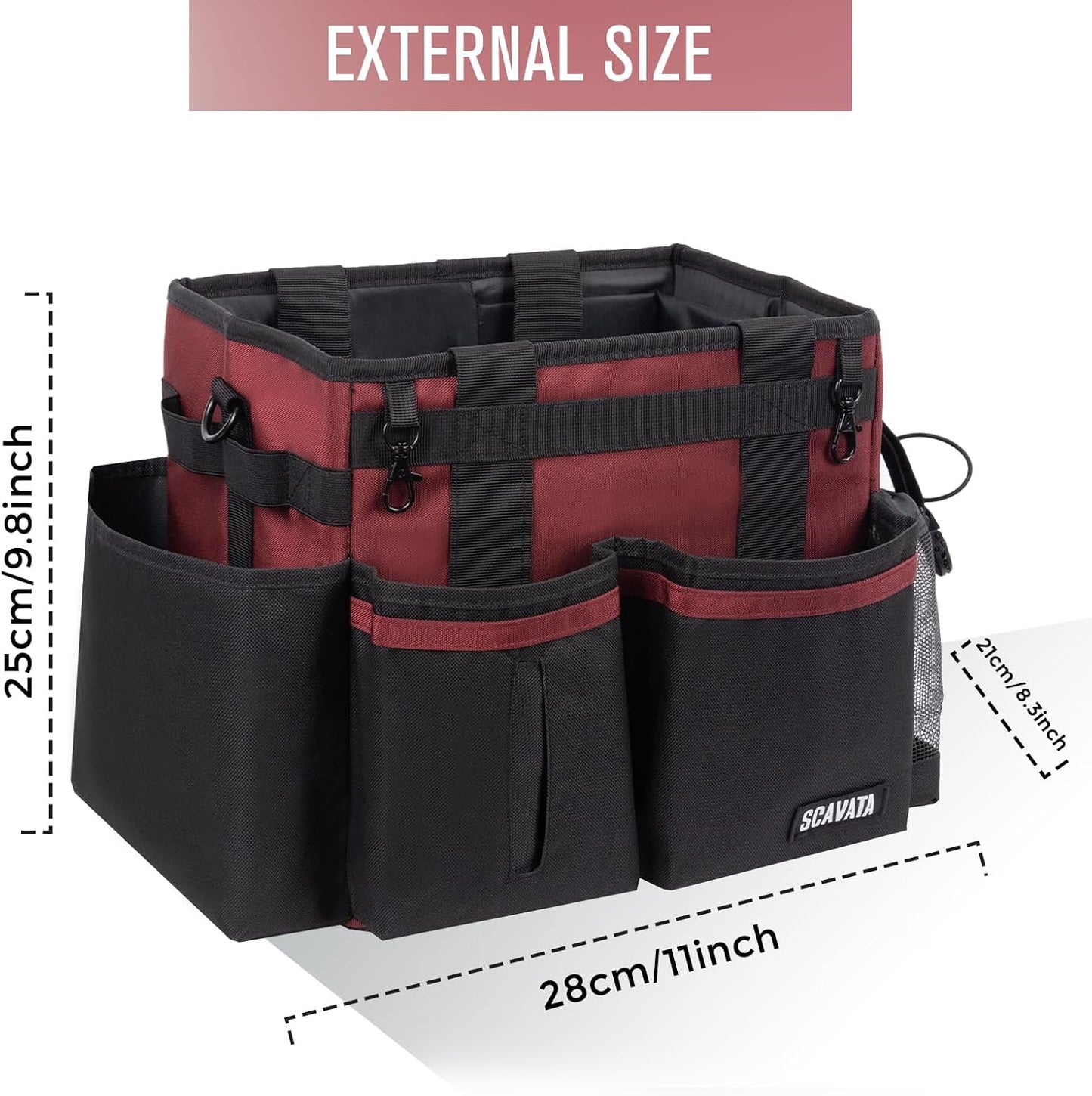 Compact Wearable Cleaning Caddy, Small Cleaning Caddy Supplies Organizer with Handle & Shoulder