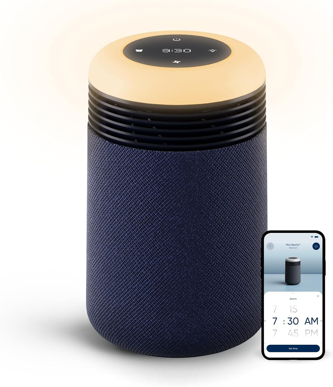 BLUEAIR Purifier for Bedroom - Mini Restful - Sunrise Clock with HEPASilent Filtration and Wake Up