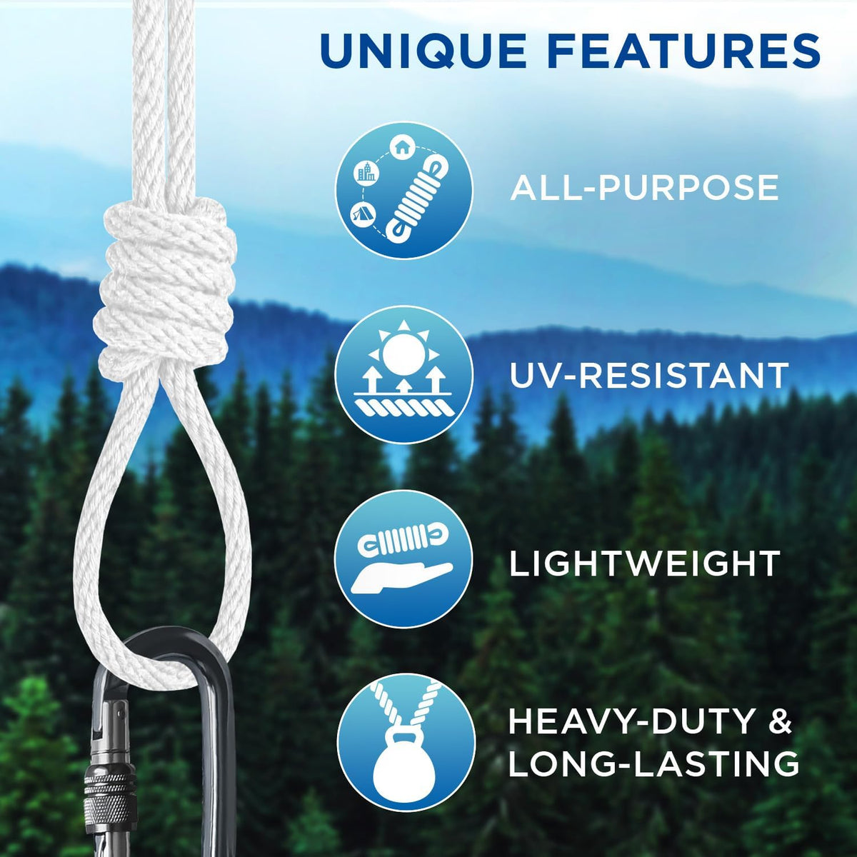 TECEUM Cotton Rope 3/16” (5 mm) – 200 FT – Strong All-Purpose Braided Rope – Natural Cotton – for