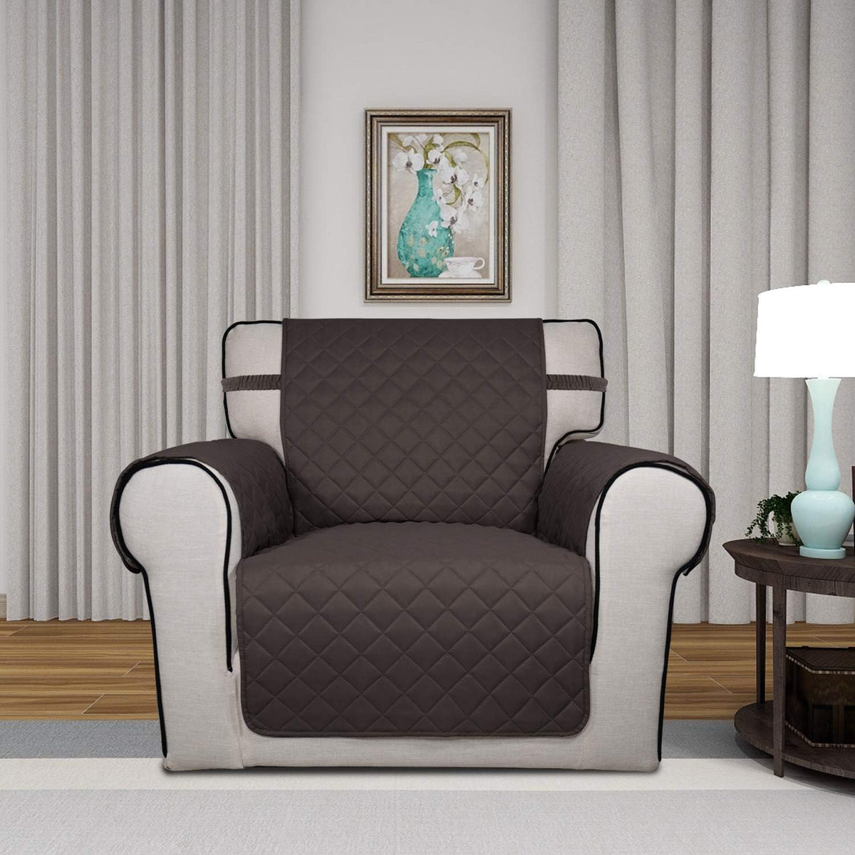 PureFit Reversible Quilted Sofa Cover, Water Resistant Slipcover Furniture Protector, Washable