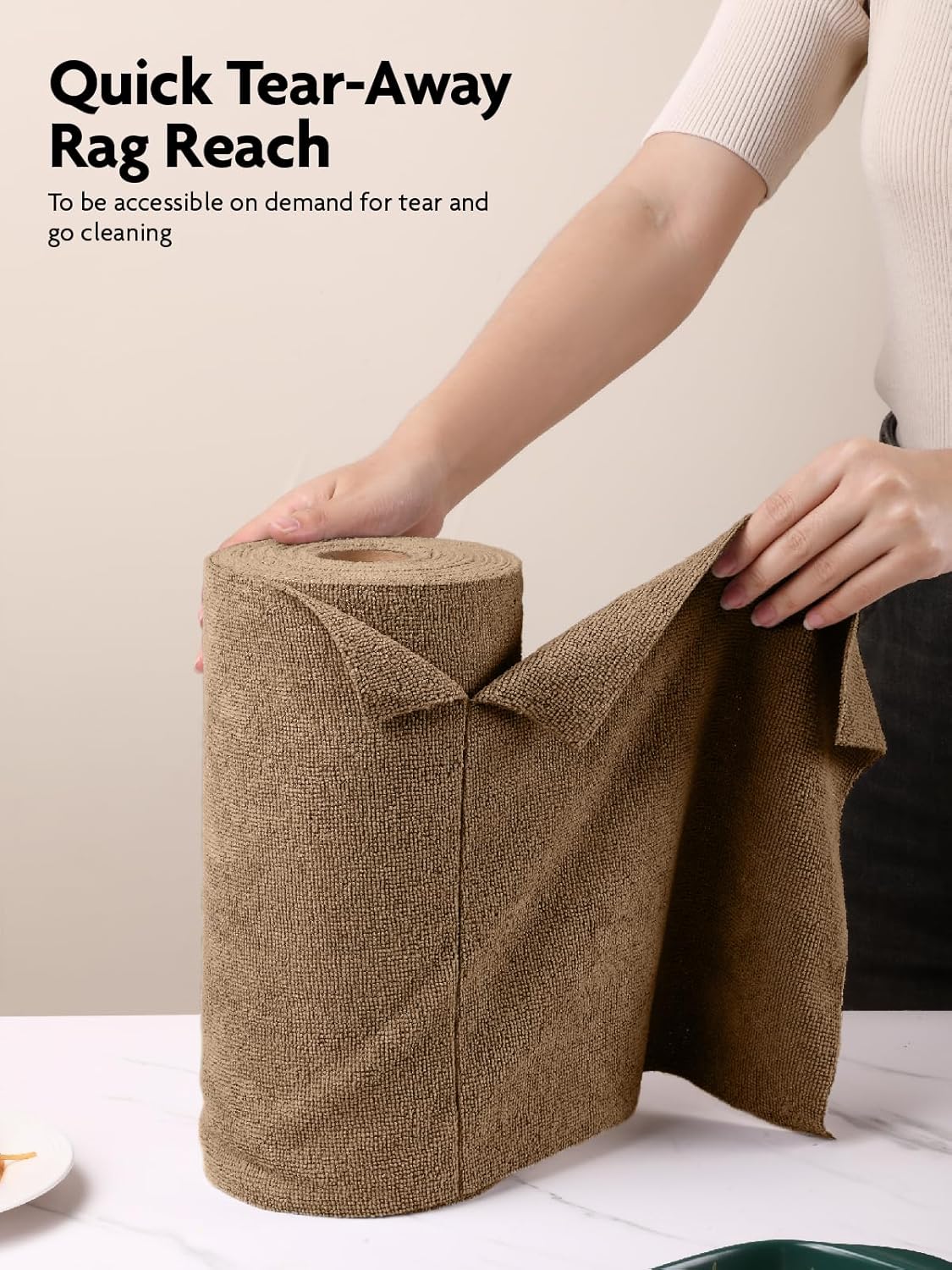 Fantasticlean Microfiber Cleaning Cloth Roll -40 Pack, Tear Away Microfiber Towels, 12" x 12"