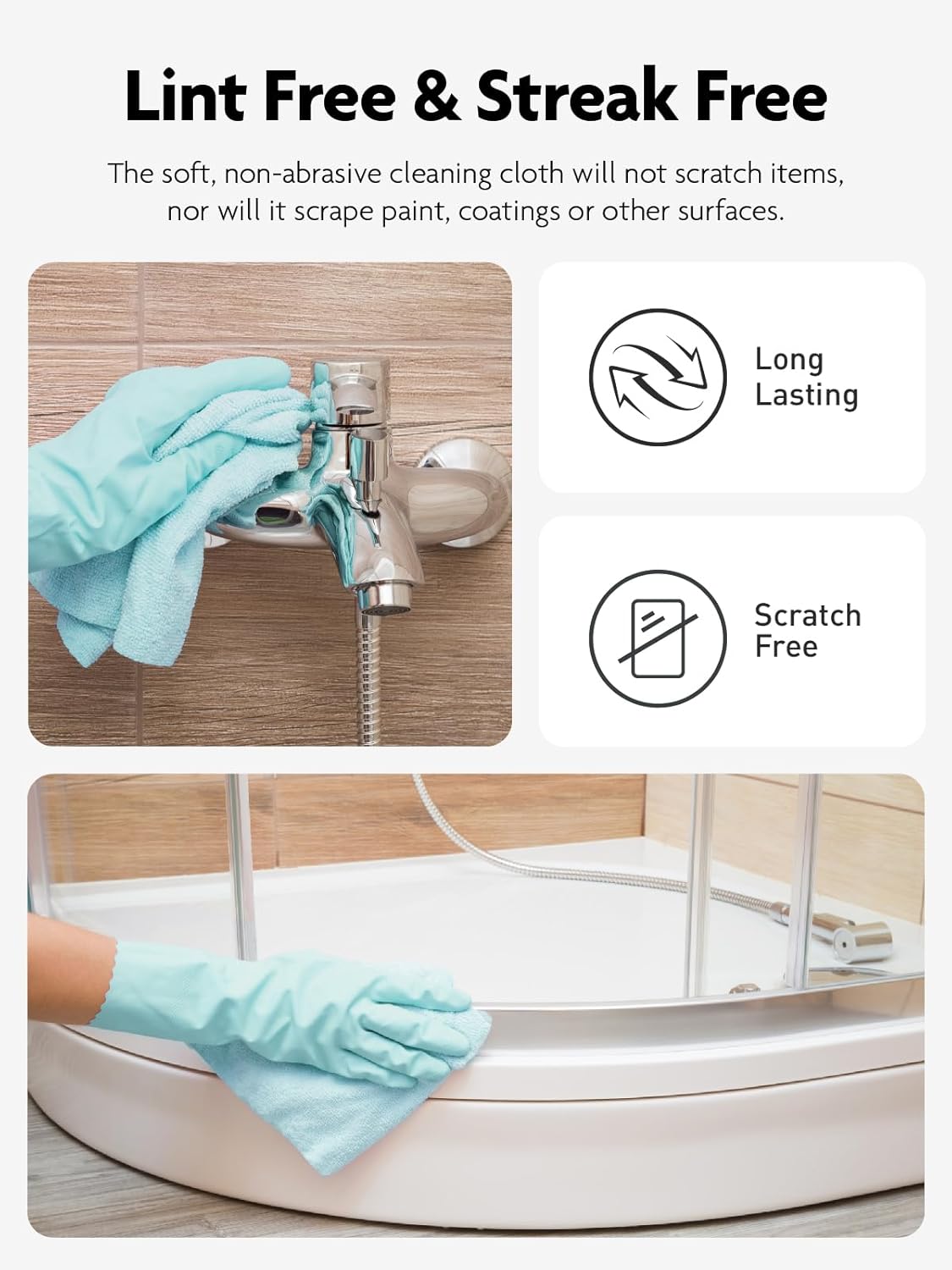 Fantasticlean Microfiber Cleaning Cloth Roll -60 Pack, Tear Away Microfiber Towels, 12" x 12"