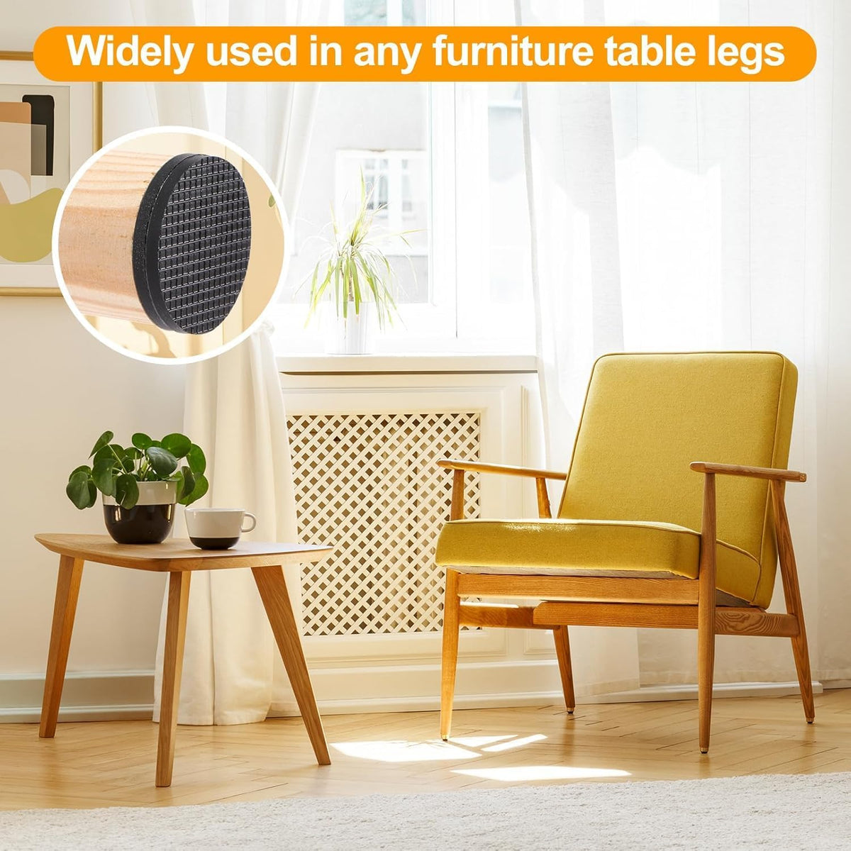 CHUNZEXI Non Slip Furniture Pads - 24 Premium Furniture Grippers Self Adhesive Rubber Furniture