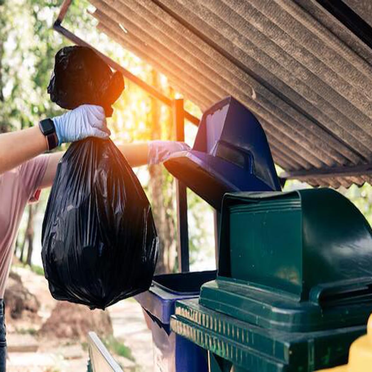 4-6 Gallon Trash Bags, 150 Count Black Garbage bags, Multi-purpose Trash Can Bin Liners for