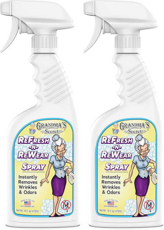 Grandma's Secret Refresh N ReWear Spray - Instantly Removes Wrinkles & Odors - Wrinkle Release