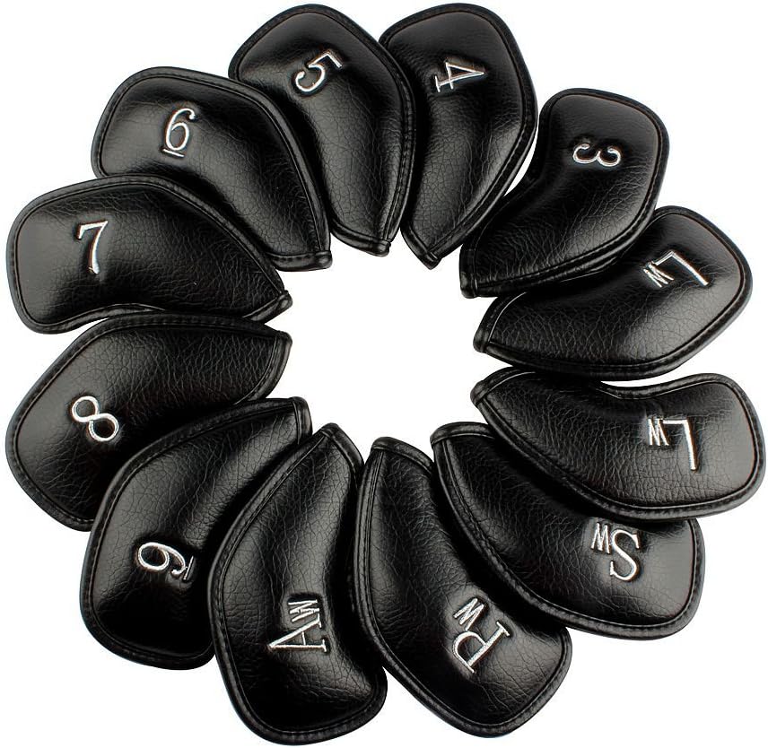 CRAFTSMAN GOLF 12pcs or 1pc Thick Synthetic Leather Golf Iron Head Covers Set Headcover Fit All