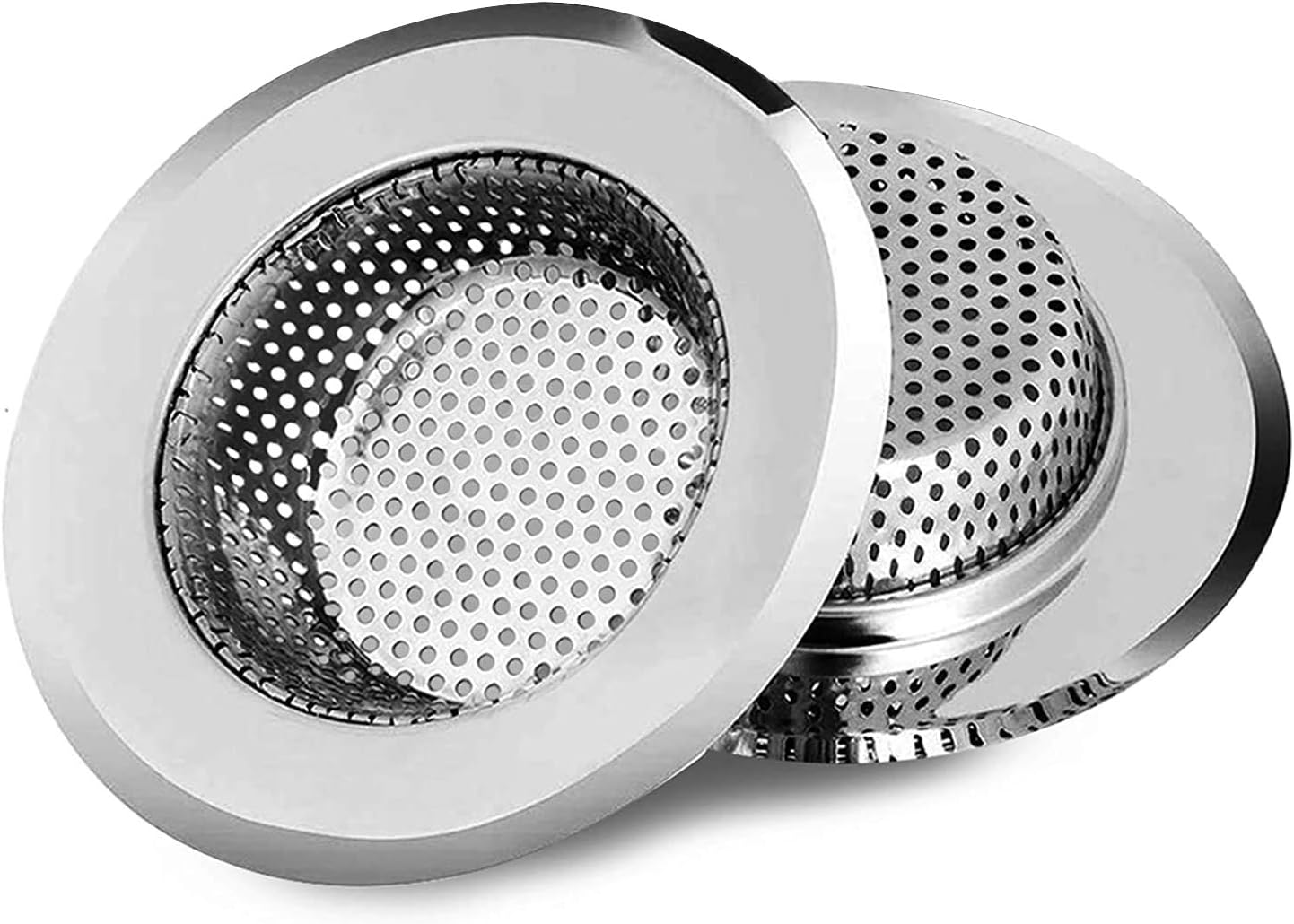 2pcs Heavy Duty Stainless Steel Slop Basket Filter Trap, 4.5" Top / 2.95" Mesh Metal Sink