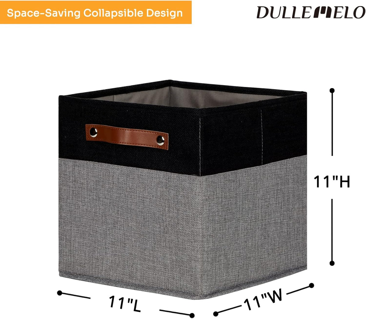 DULLEMELO 11x11 Storage Cubes, Collapsible Sturdy Cube Storage Bins With Handles for