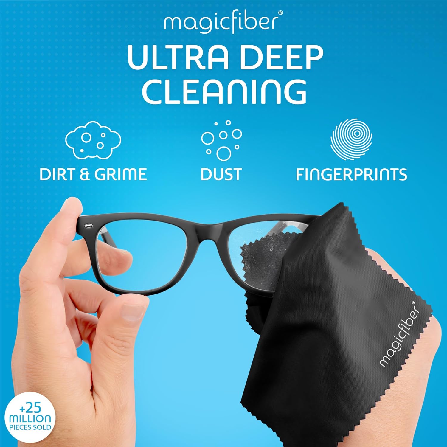 MagicFiber Glasses Cleaner Kit - (2) Eyeglass Cleaner Sprays + (2) Microfiber Cleaning Cloth