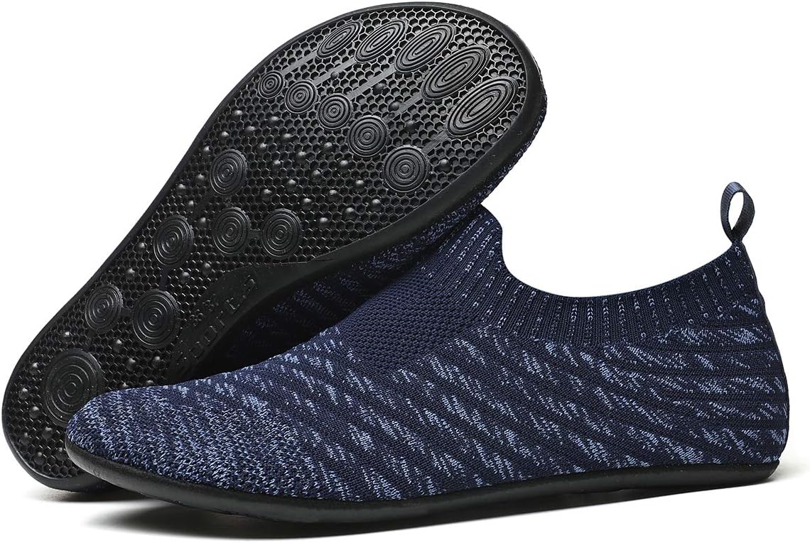 QZKDM Lightweight Slip on Grip Indoor House Slippers Barefoot Non Slip Home Exercise Yoga Shoes for