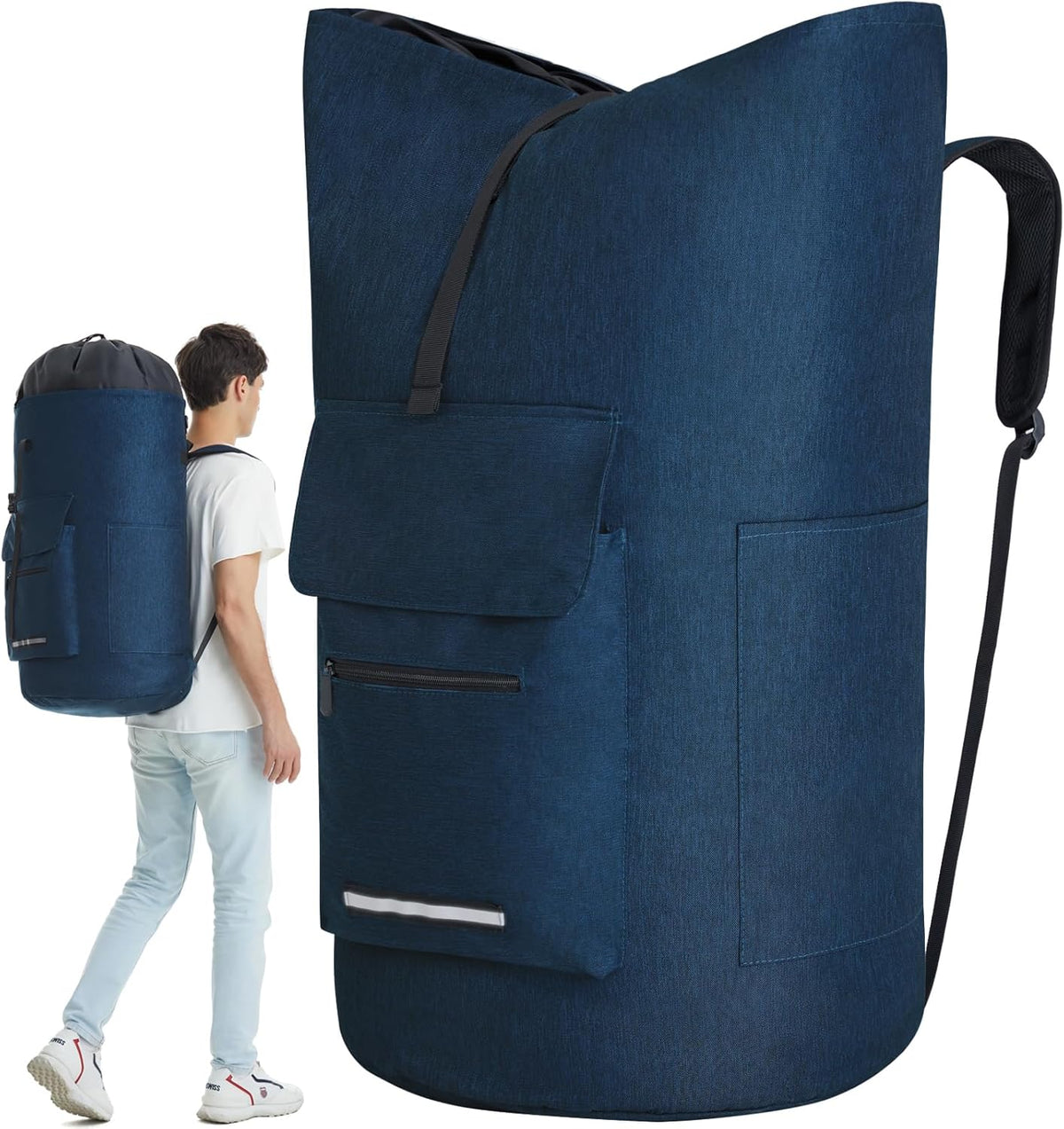 Laundry Backpack Heavy Duty, 115L Extra Large Laundry Bag with Straps, Dorm Room Essential for