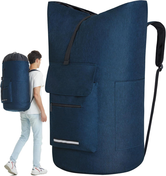 Laundry Backpack Heavy Duty, 115L Extra Large Laundry Bag with Straps, Dorm Room Essential for