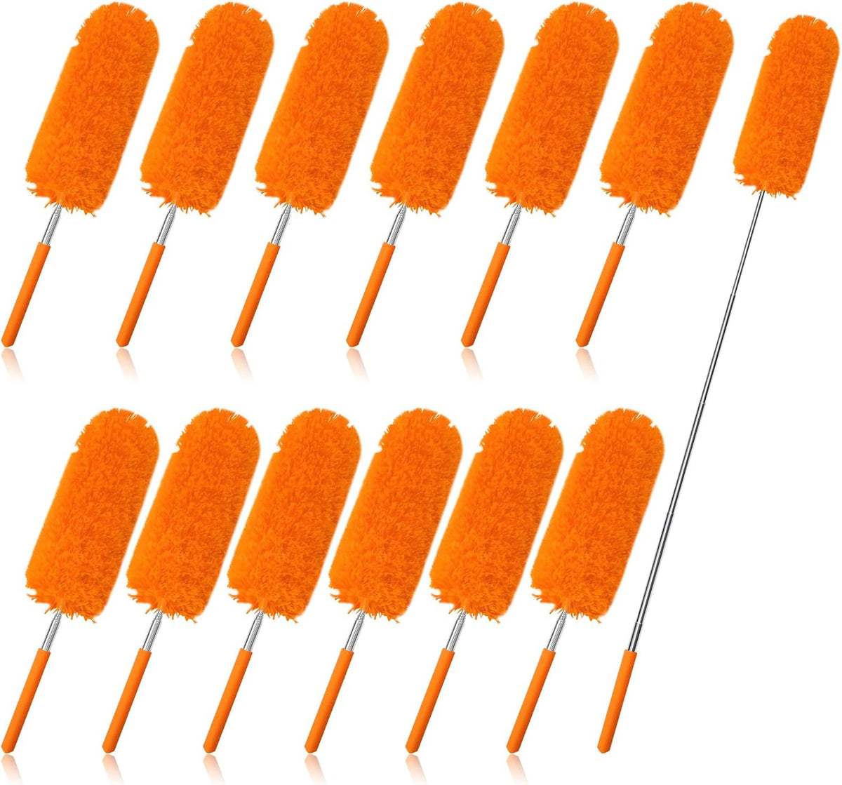 Tanlade 12 Pcs Microfiber Feather Duster for Cleaning 13-31 Inch Extendable Cobweb Dusters Ceiling