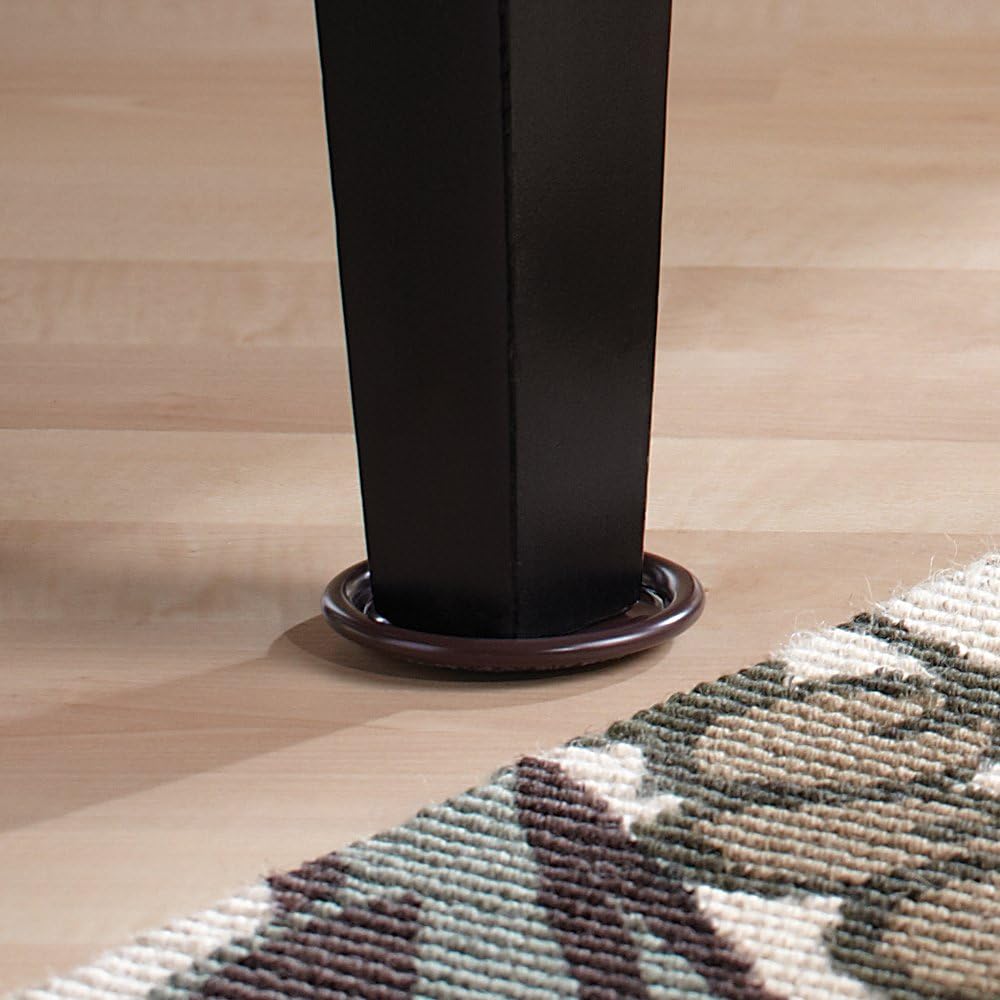 SoftTouch 2 1/2" Round Reusable Carpet Bottom Furniture Caster Cups to Protect Hardwood, Tile or