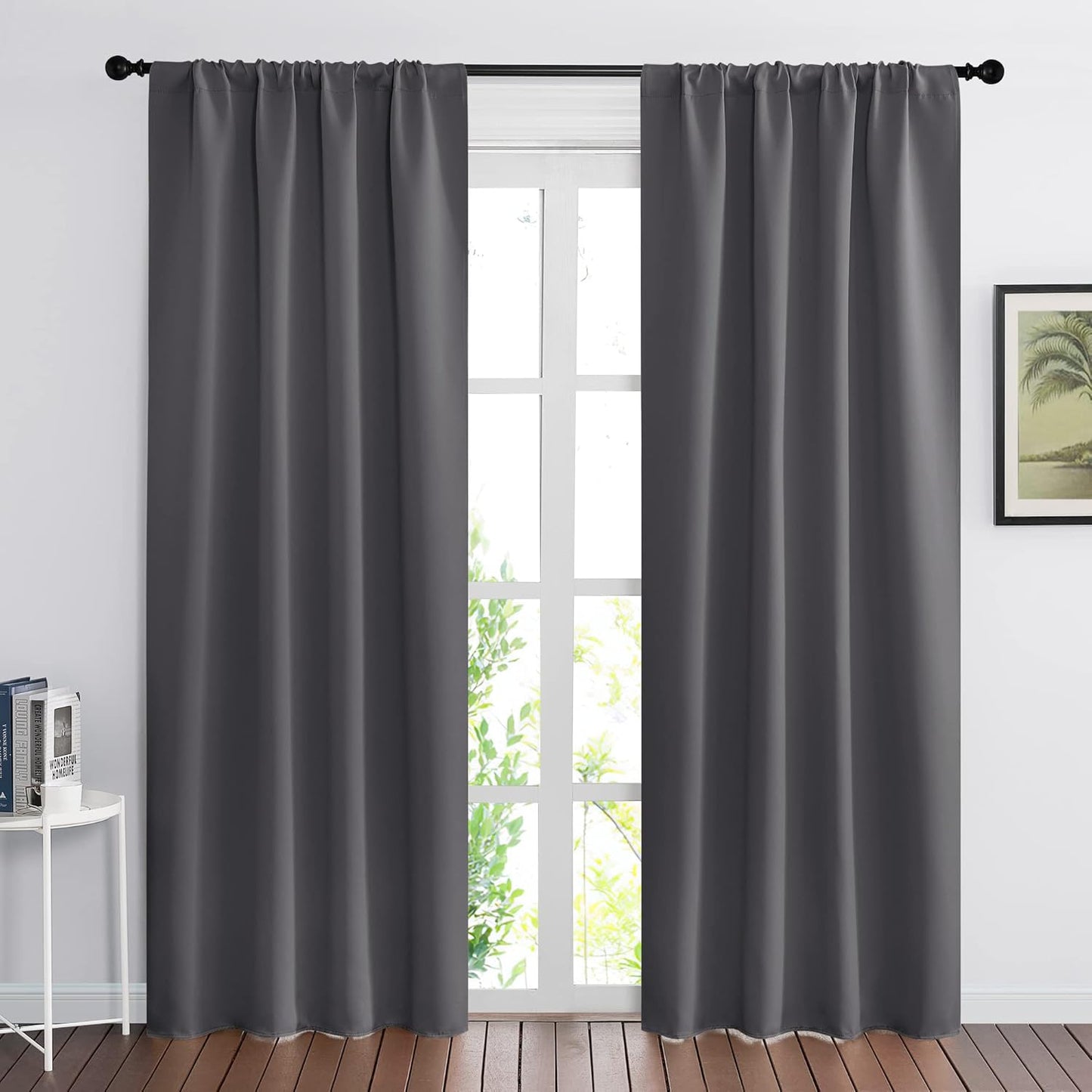 RYB HOME Blackout Curtains for Living Room, Large Window Shades for Bay Window Dining Parlor