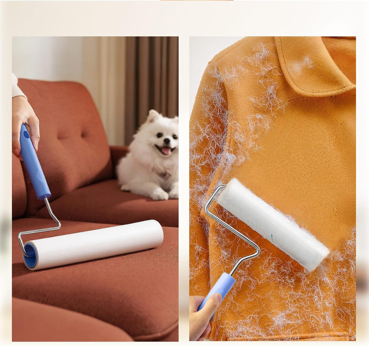 Large Lint Rollers for Pet Hair Extra Sticky,9.45''/6.3"Pet Hair Removal Tool Roller for Dog Cat