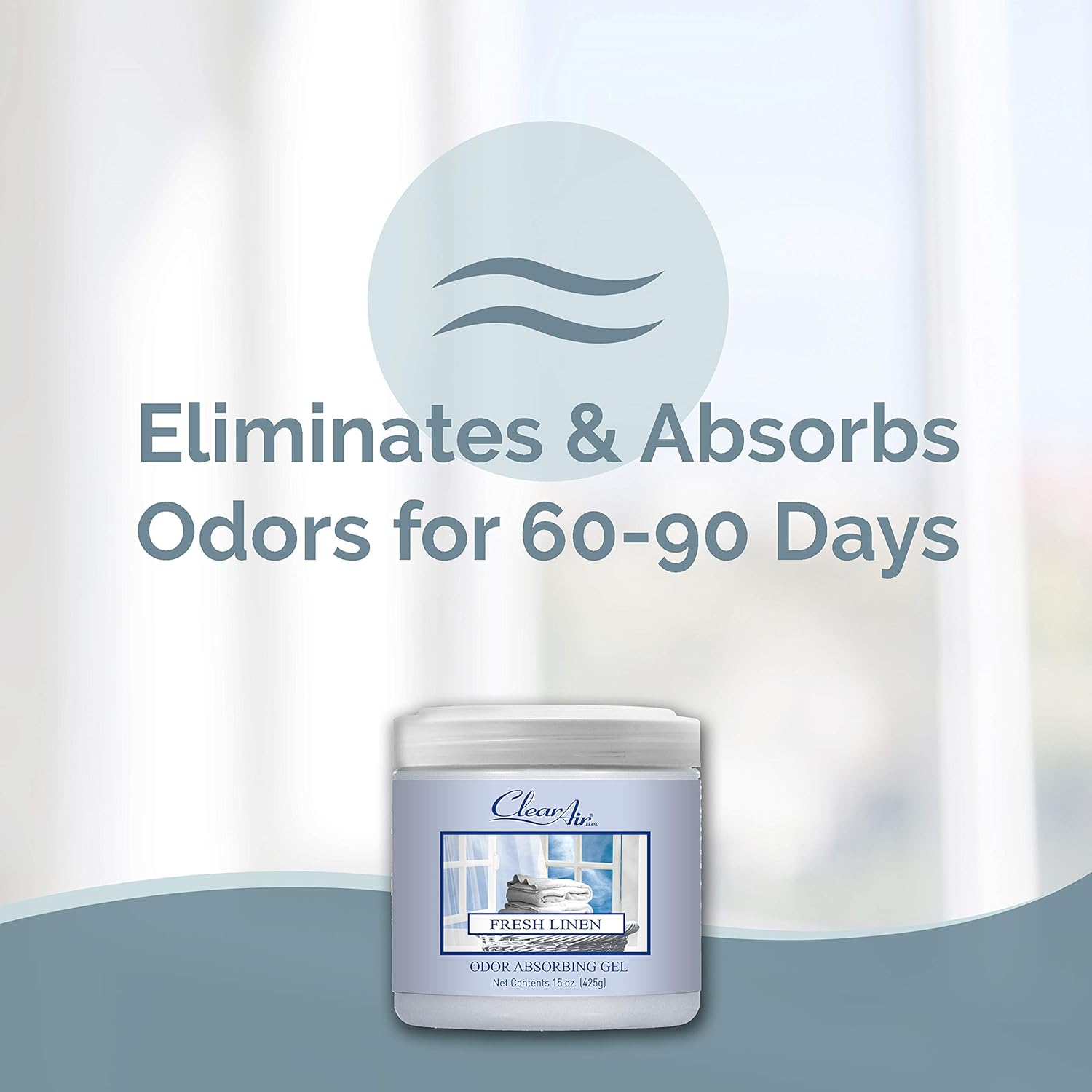 Clear Air Odor Absorber Gel - 15 oz, Pack of 2 - Air Freshener Absorbs and Eliminates Odors in