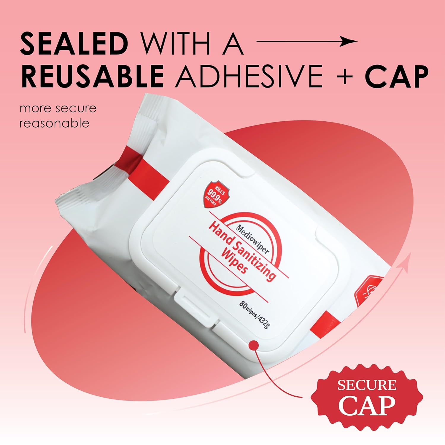 Mediwiper - 160 Wipes (80 * 2PK) Alcohol-Free Sanitizing Wipes Disinfecting Large Unscented Wet