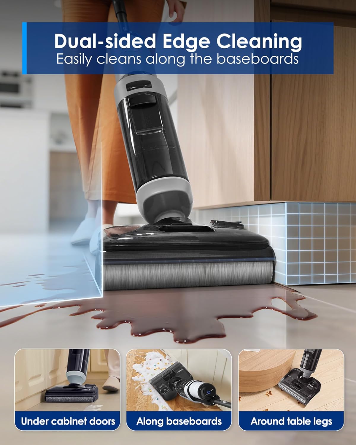 Tineco Floor ONE i5 Stretch Wet Dry Vacuum Cleaner, Vacuum & Mop in One Step, 20kpa Powerful