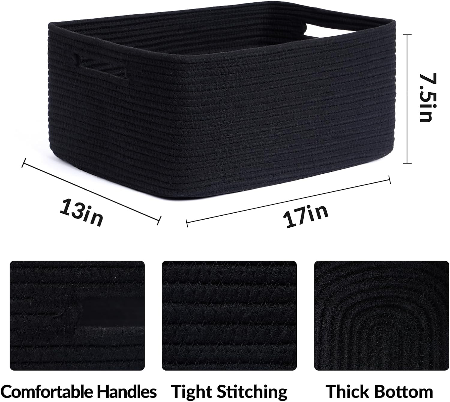 Large Storage Baskets for Shelves, Closet Organizers Bins for Clothes Blanket Towels, Baby Nursery