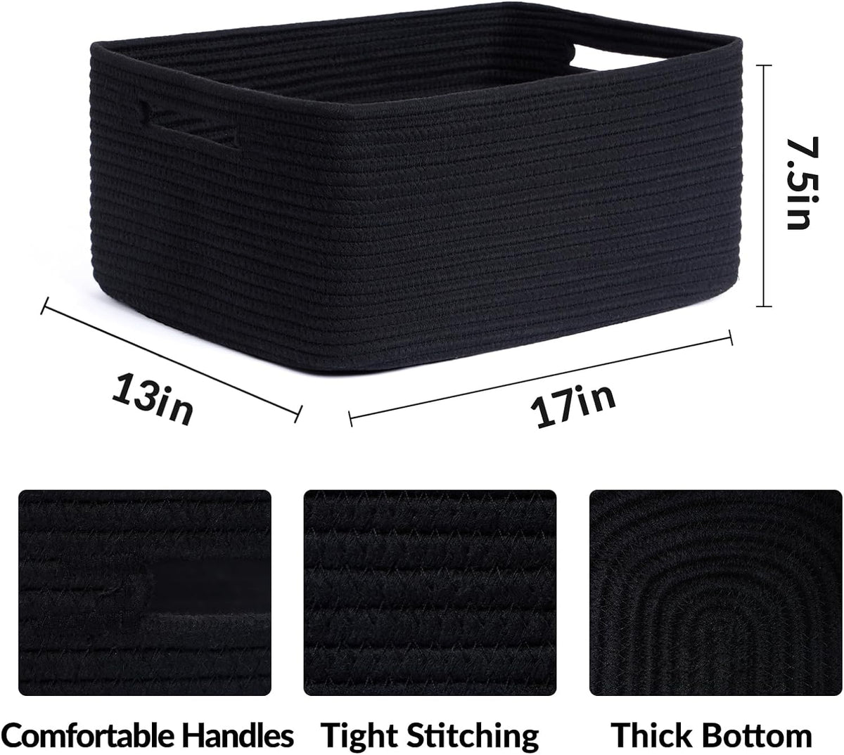 Large Storage Baskets for Shelves, Closet Organizers Bins for Clothes Blanket Towels, Baby Nursery