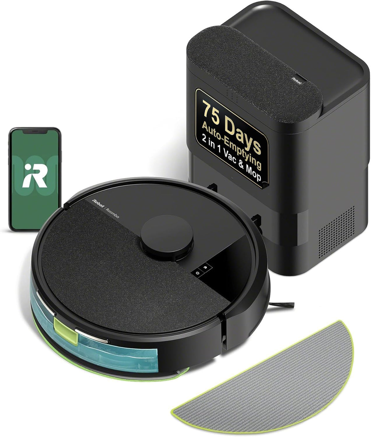 iRobot Roomba 104 2in1 Vacuum & Mop Robot - Self-Empties for 75 Days, Intense Power-Lifting