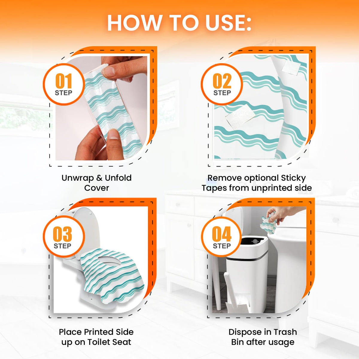 20 Extra Large Toilet Seat Covers Disposable for Kids & Adults-Toilet Covers Disposable for