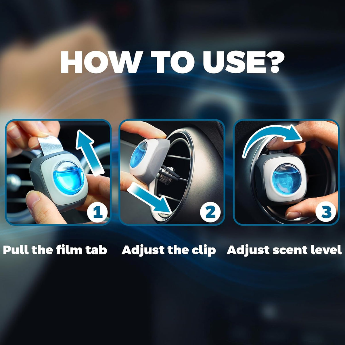 Air Jungles New Car Scent Car Air Freshener Clip, 6 Vent Clips, 4ml Each, Long Lasting Air