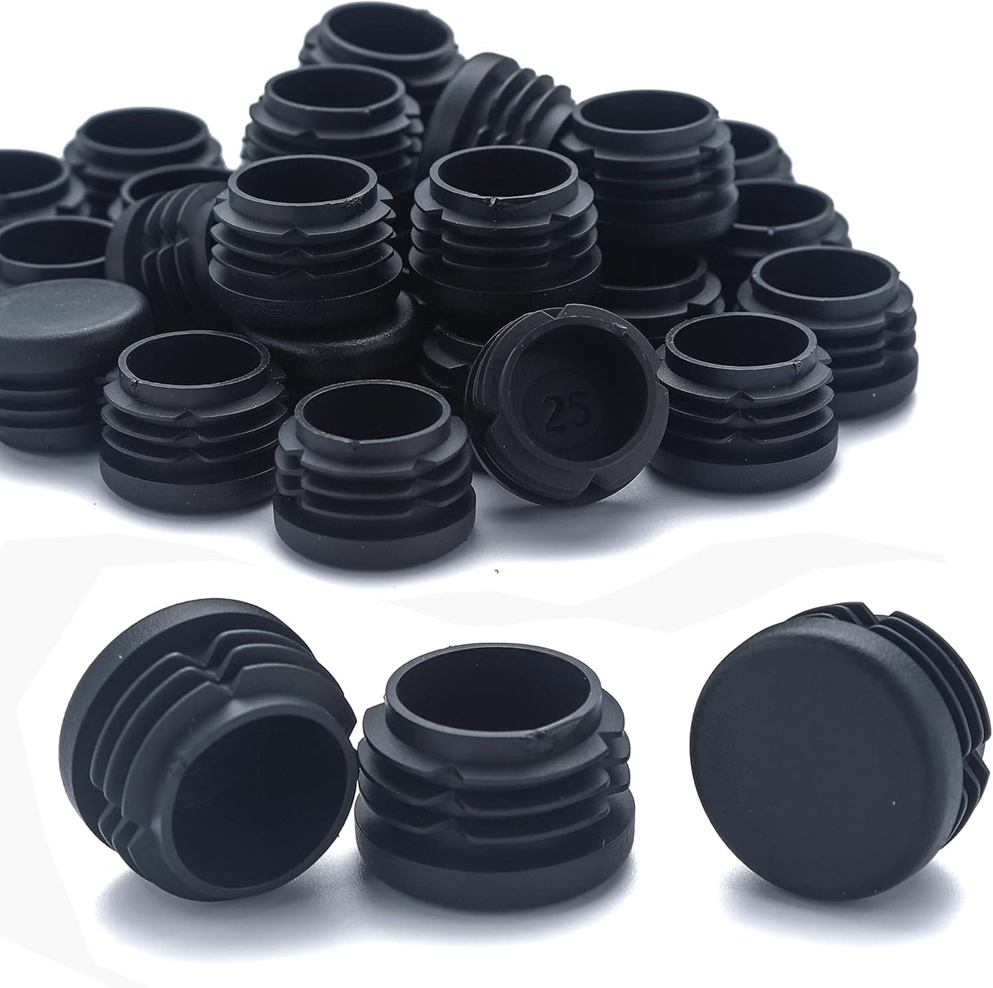 Furnigear Plastic Plugs Tubing End Caps Chair End Caps 11/16" Outside Bottom Round Tubing Caps