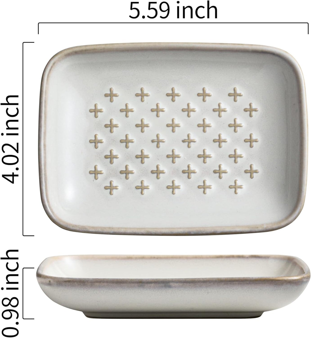 Gomakren Soap Dish, Shower Soap Holder, Ceramic Soap Dishes for Bar Soap Sponge Shampoo, Soap Saver