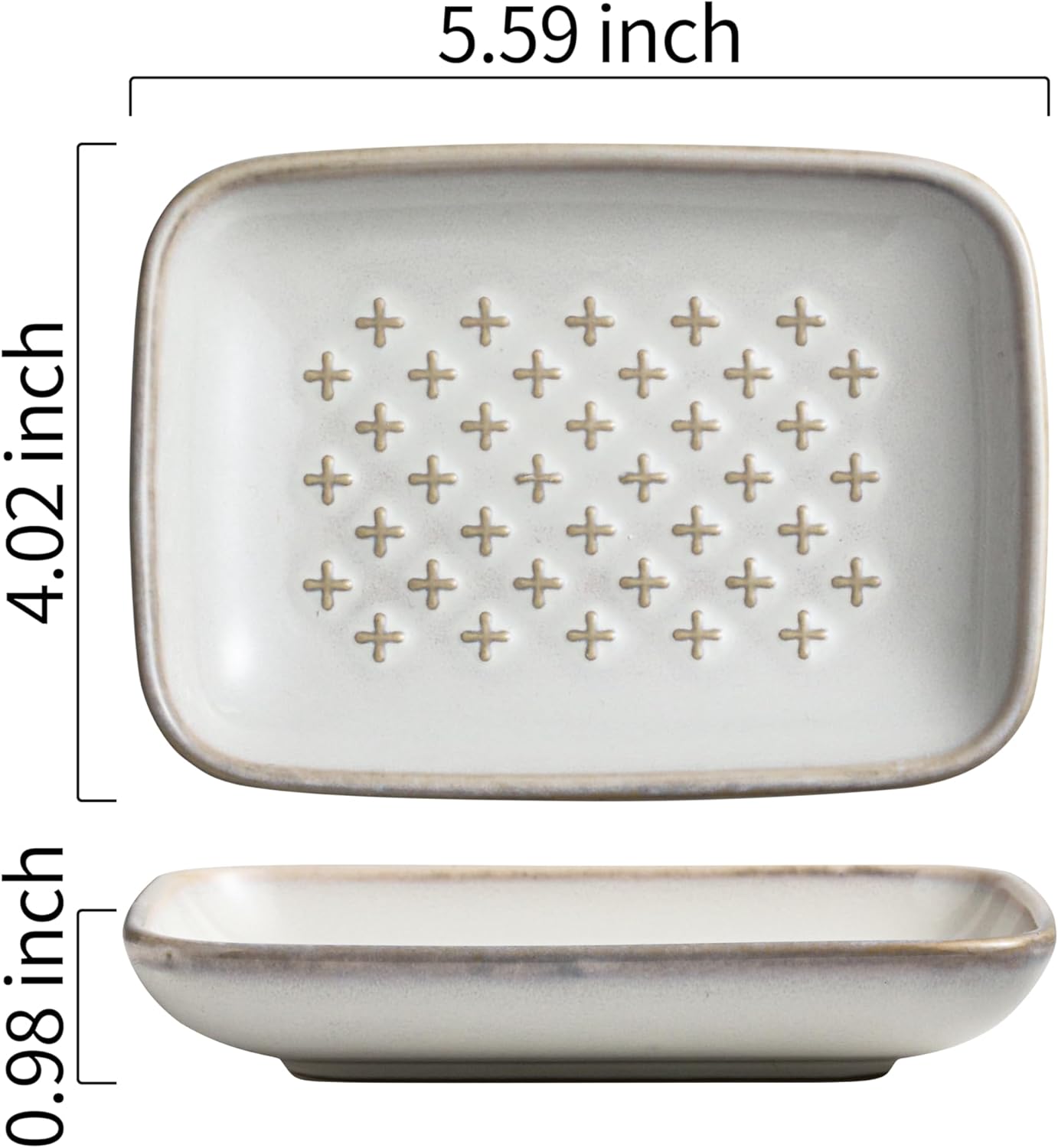 Gomakren Soap Dish, Shower Soap Holder, Ceramic Soap Dishes for Bar Soap Sponge Shampoo, Soap Saver