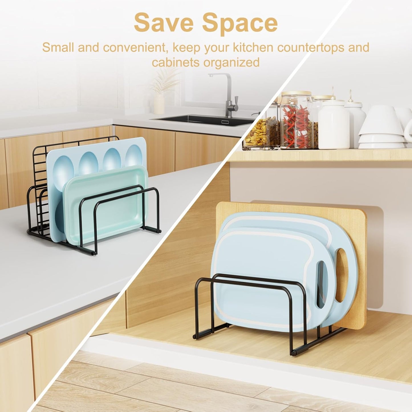 Cutting Board Organizer, [1-Pack] Cutting Board Holder Rack Baking Cookie Pan Sheets Cooling Small