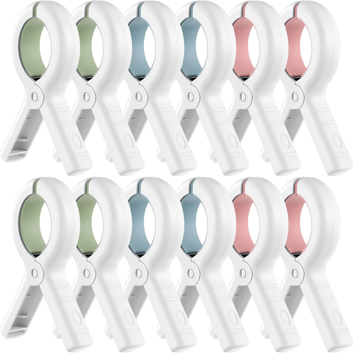 Senbowe 12 Pack Beach Towel Clips,Pool Chair Clips,Heavy Duty Plastic Clothes Pins,Quilt Drying