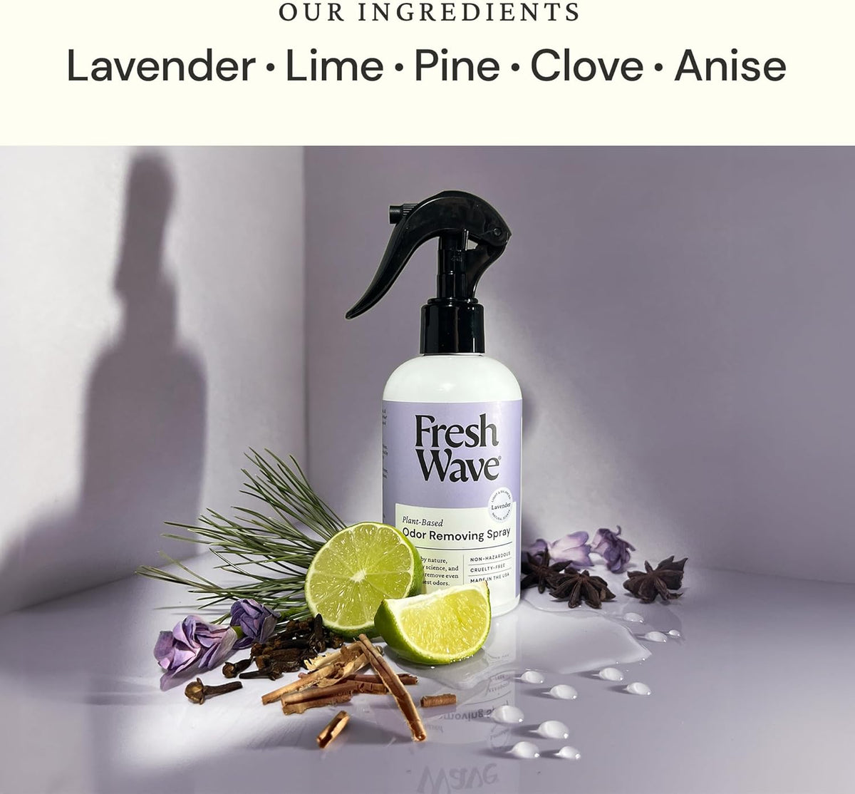 Fresh Wave Lavender Scent Odor Removing Spray, 8 fl. oz. | Pack of 2 | Odor Absorber for Home