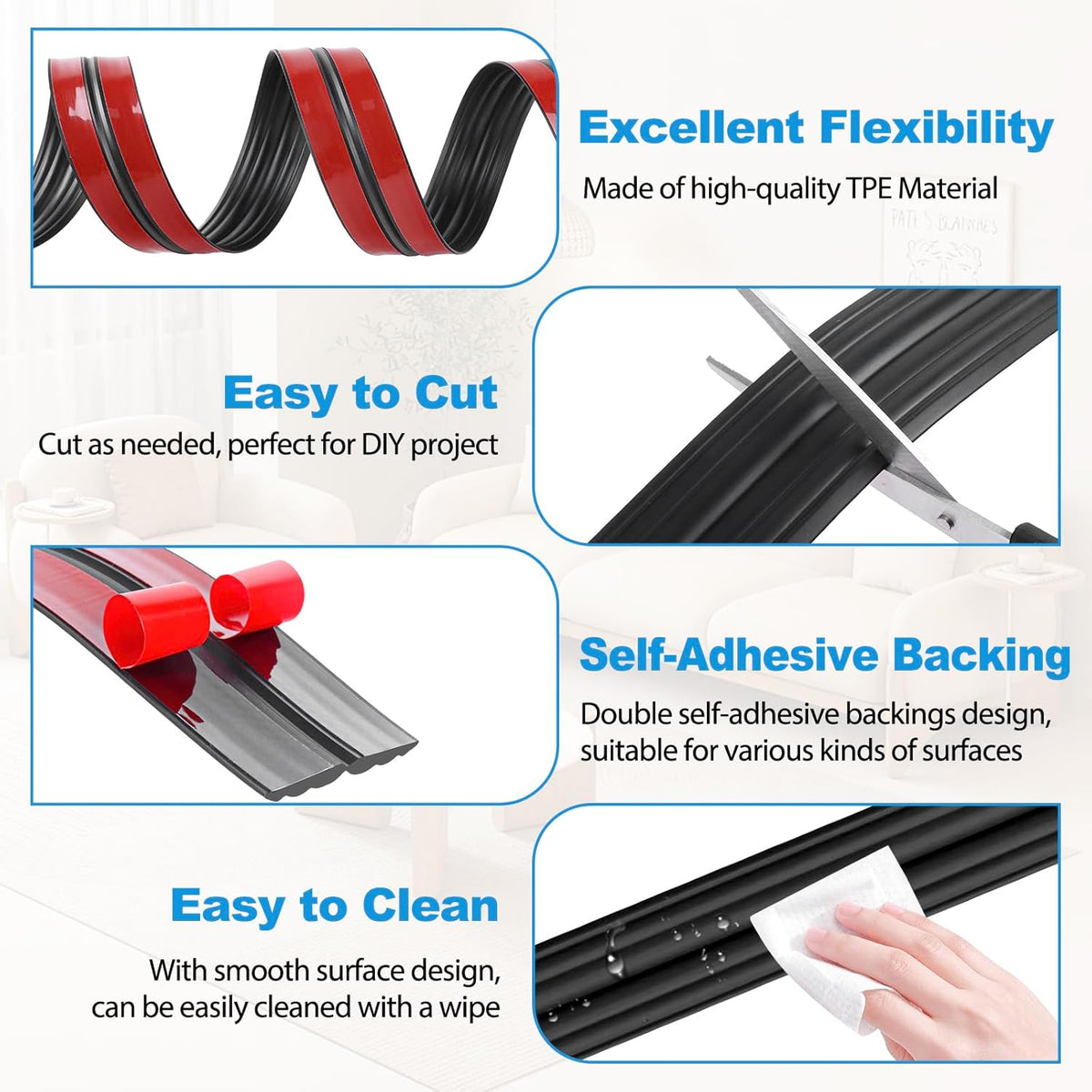 Wall Corner Protector Peel and Stick Corner Trim Molding Flexible Inside & Outside Wall Edge Guard