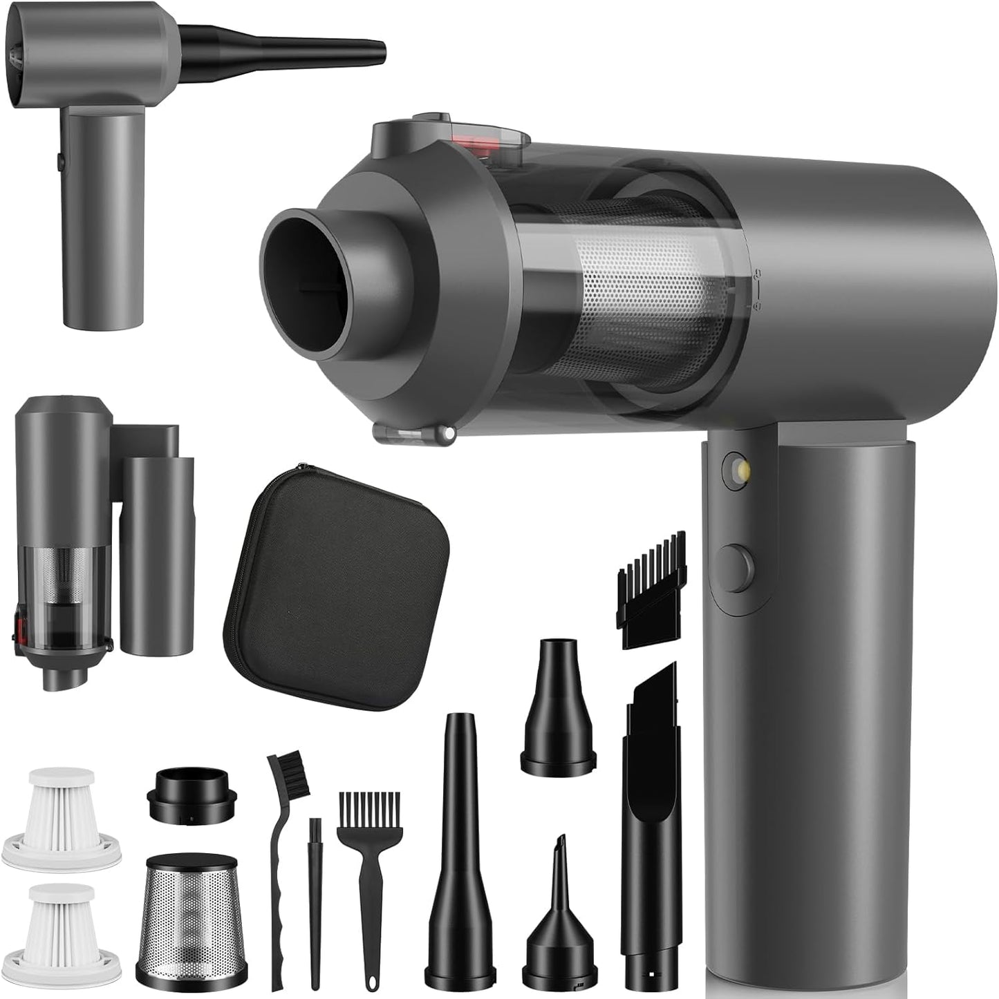 Car Vacuum Portable Cordless with 16000PA Ultra Suction 4-in-1 Foldable Air Duster & Brushless