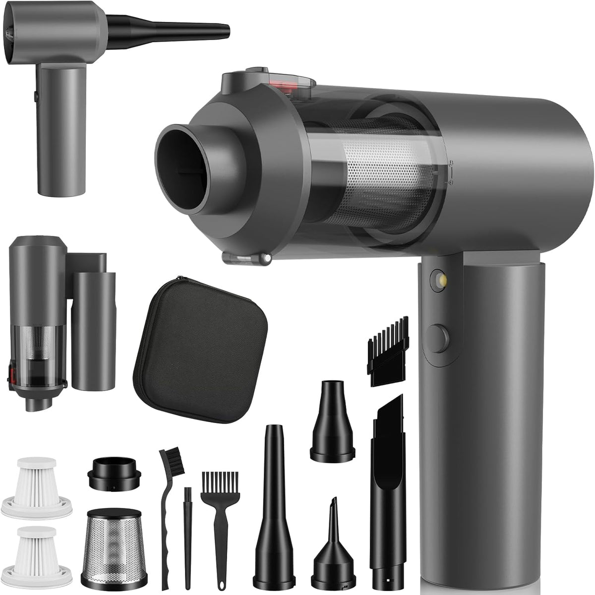 Car Vacuum Portable Cordless with 16000PA Ultra Suction 4-in-1 Foldable Air Duster & Brushless