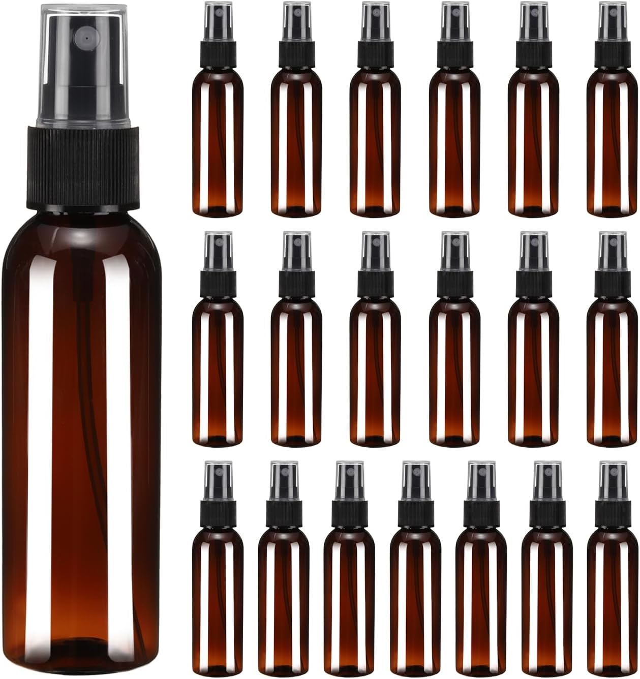 uxcell 20 Pack Spray Bottles, 2Oz/60ML Reusable Clear Empty Mist Plastic Mini Travel Bottle