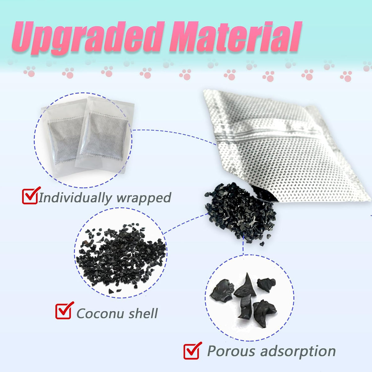 12 Pack Universal Odor Eliminator for Hooded Cat Litter Box, Natural Activated Charcoal Filters