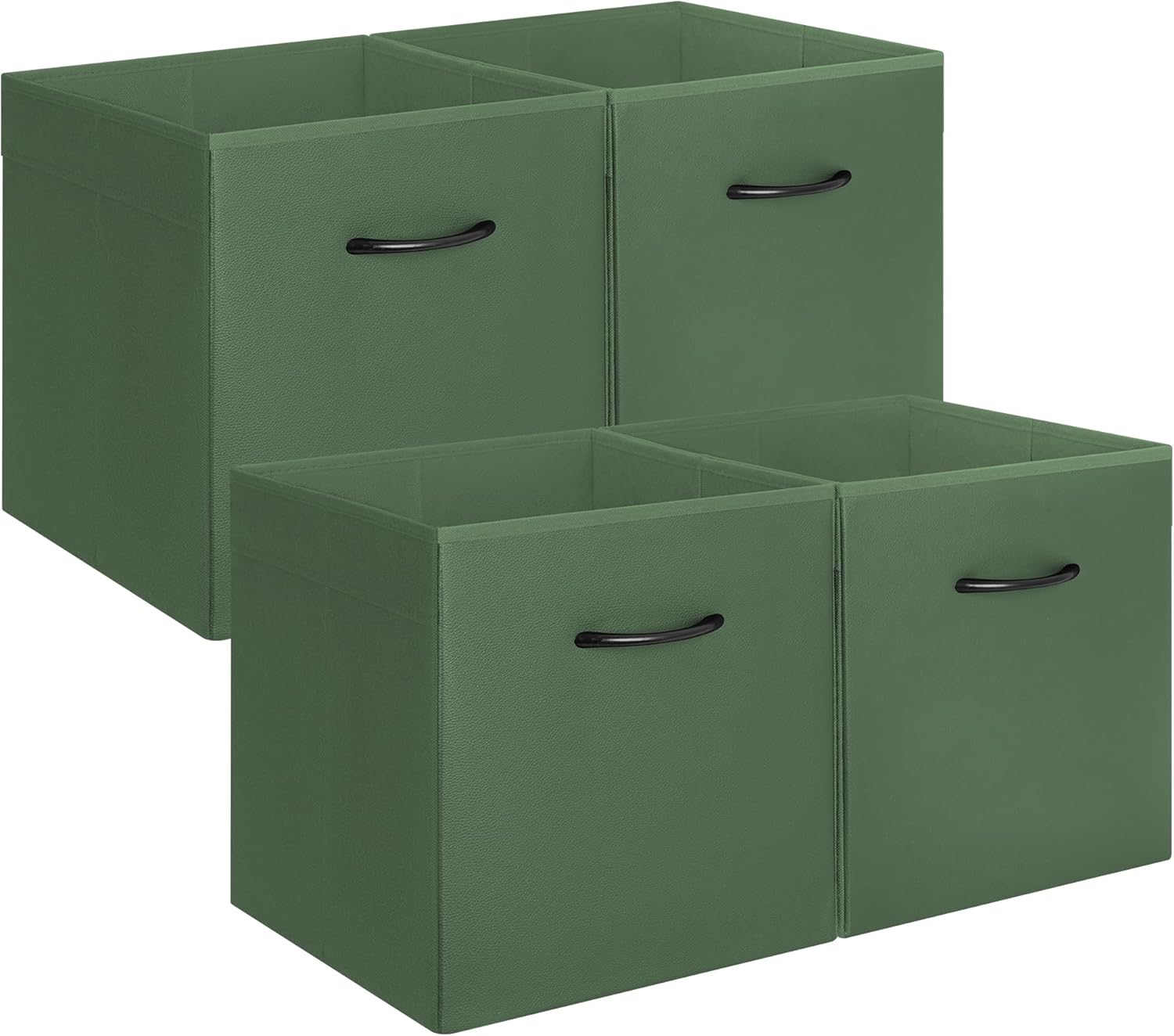 StorageWorks Green Storage Cubes, 13x13 Storage Cube Bins with Handle, Cube Storage Organizer Bins
