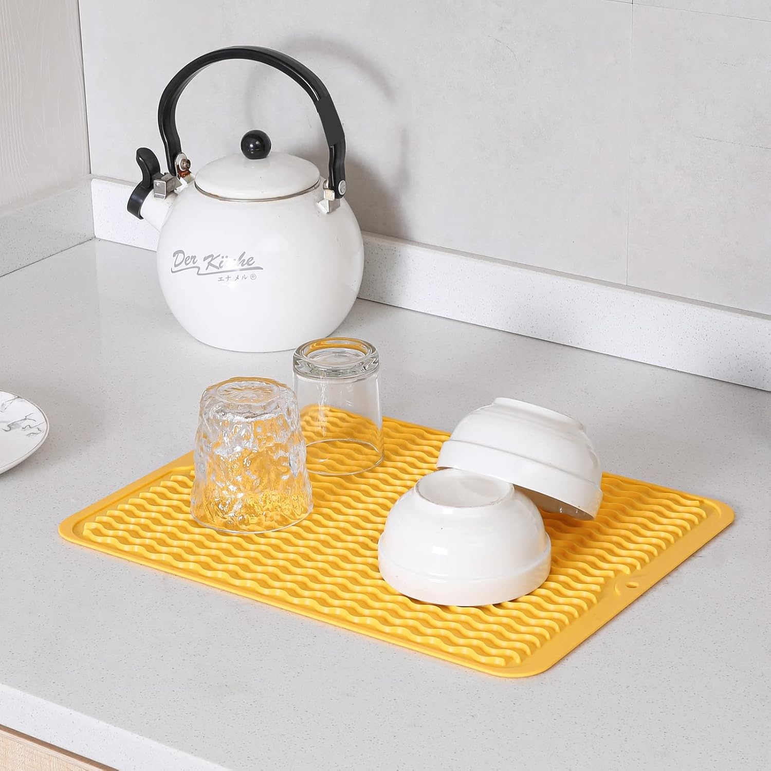 Silicone Dish Drying Mat for Multiple Usage,Easy clean,Eco-friendly,Heat-resistant Silicone Mat for