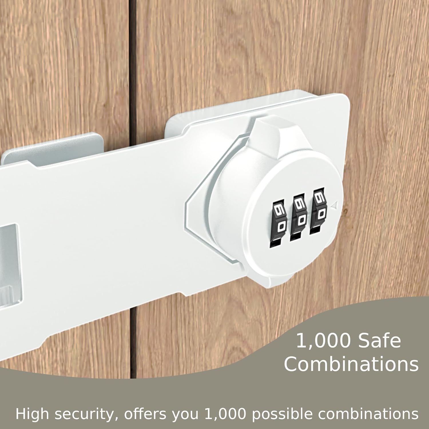Keyless Combination Lock –3-Digit Combination Lock for Cabinet Doors – Twist Knob Hasp Latch Lock