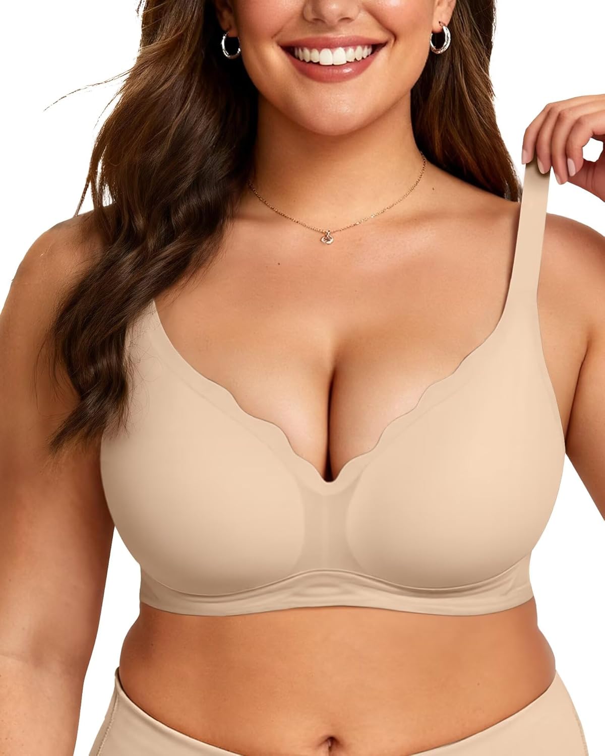 Vertvie Womens Seamless Bras No Underwire Supportive Wireless Push Up Full Coverage Bralette