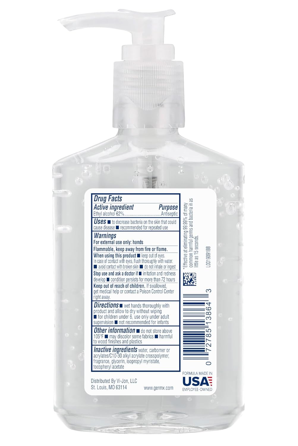 Germ-X Original Hand Sanitizer, Non-Drying Moisturizing Gel with Vitamin E, Instant and No Rinse