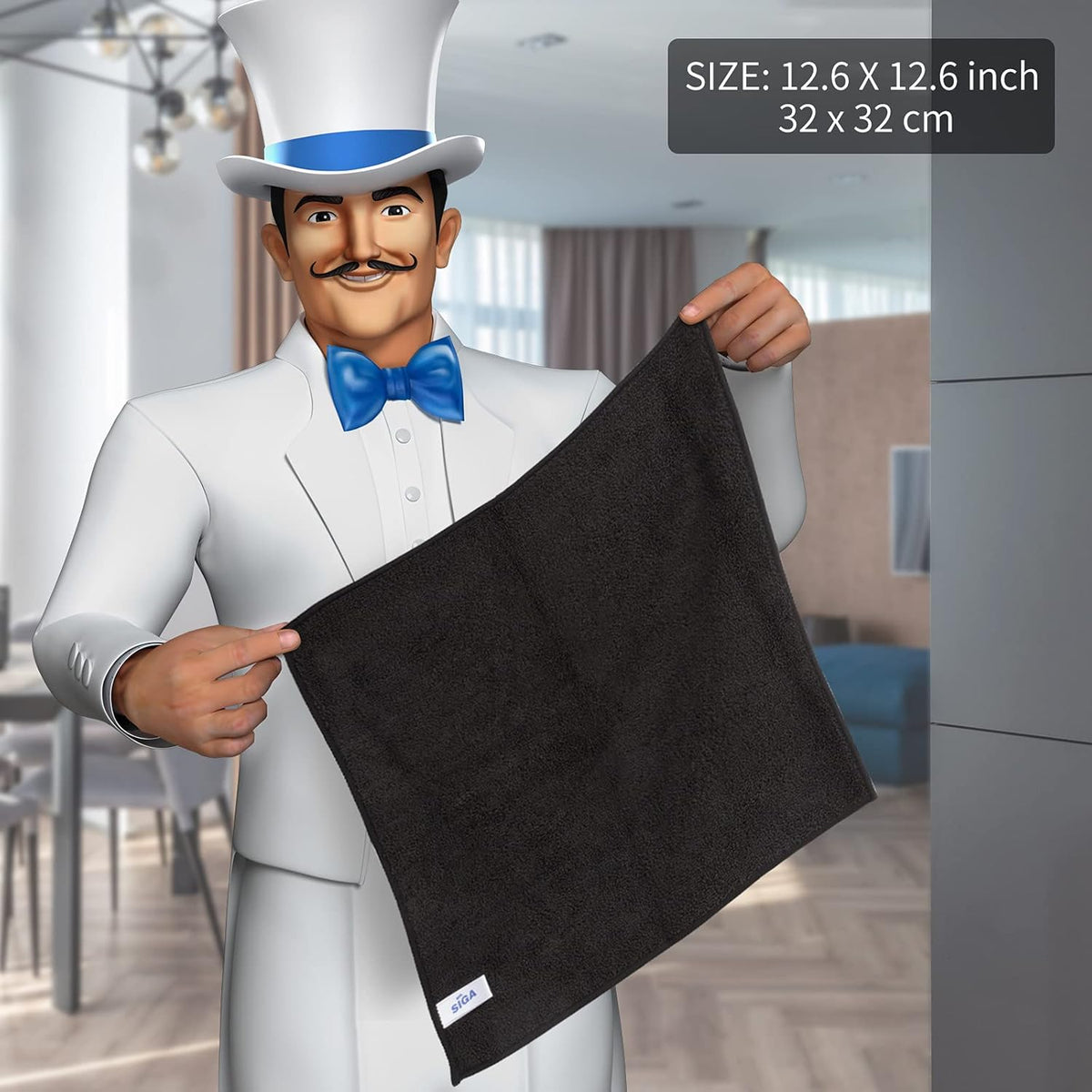 MR.SIGA Microfiber Cleaning Cloth, All-Purpose Microfiber Towels, Streak Free Cleaning Rags, Pack