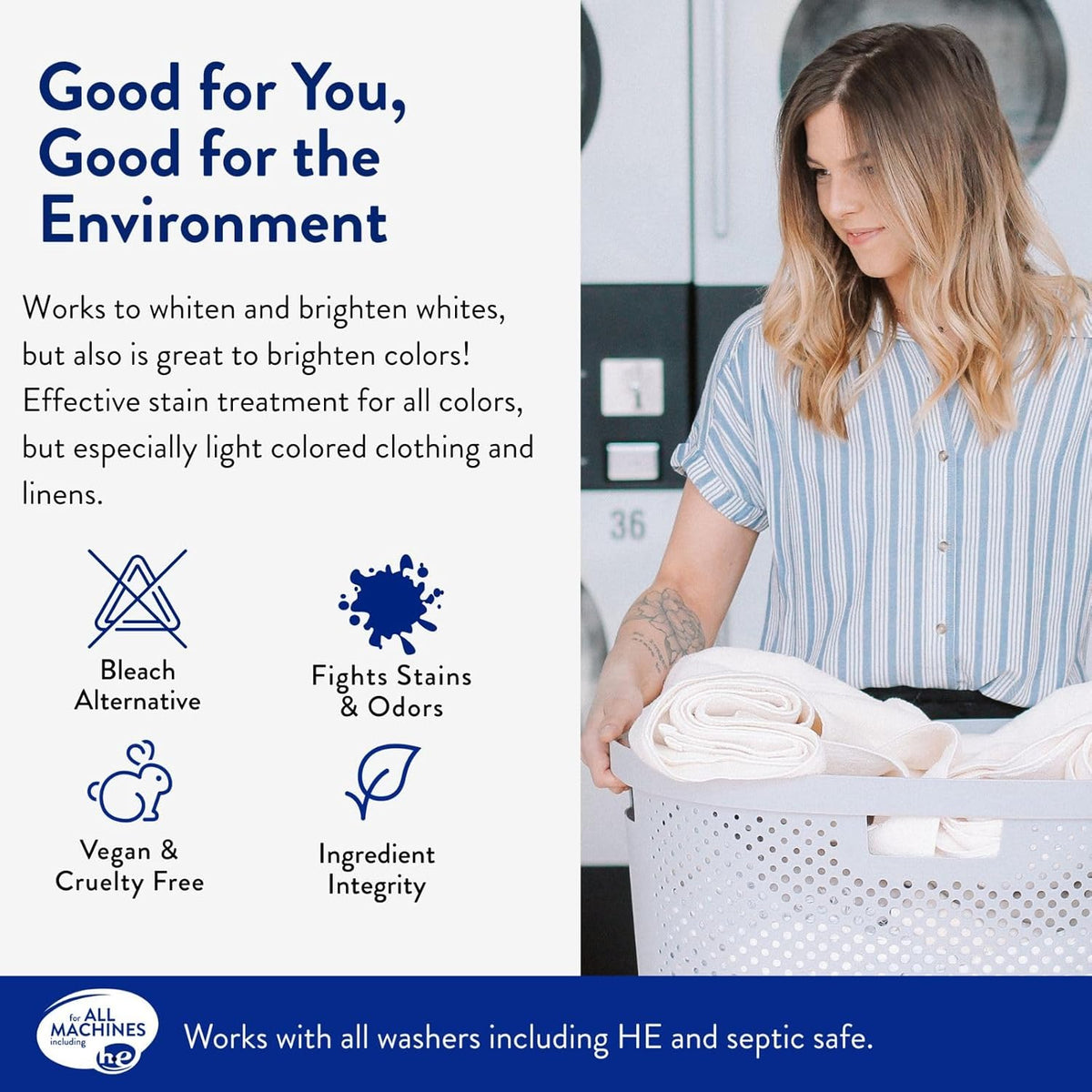 The Clean People Oxygen Brightener Stain Remover | Bleach Alternative, Simple Ingredients