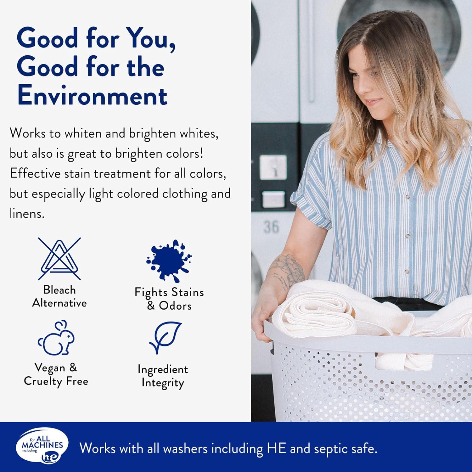 The Clean People Oxygen Brightener Stain Remover | Bleach Alternative, Simple Ingredients